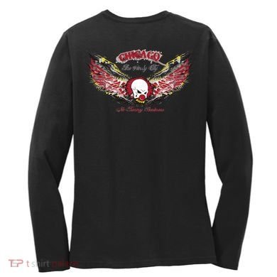 Chicago No Funny Business Clown Women's Long Sleeve Shirt back