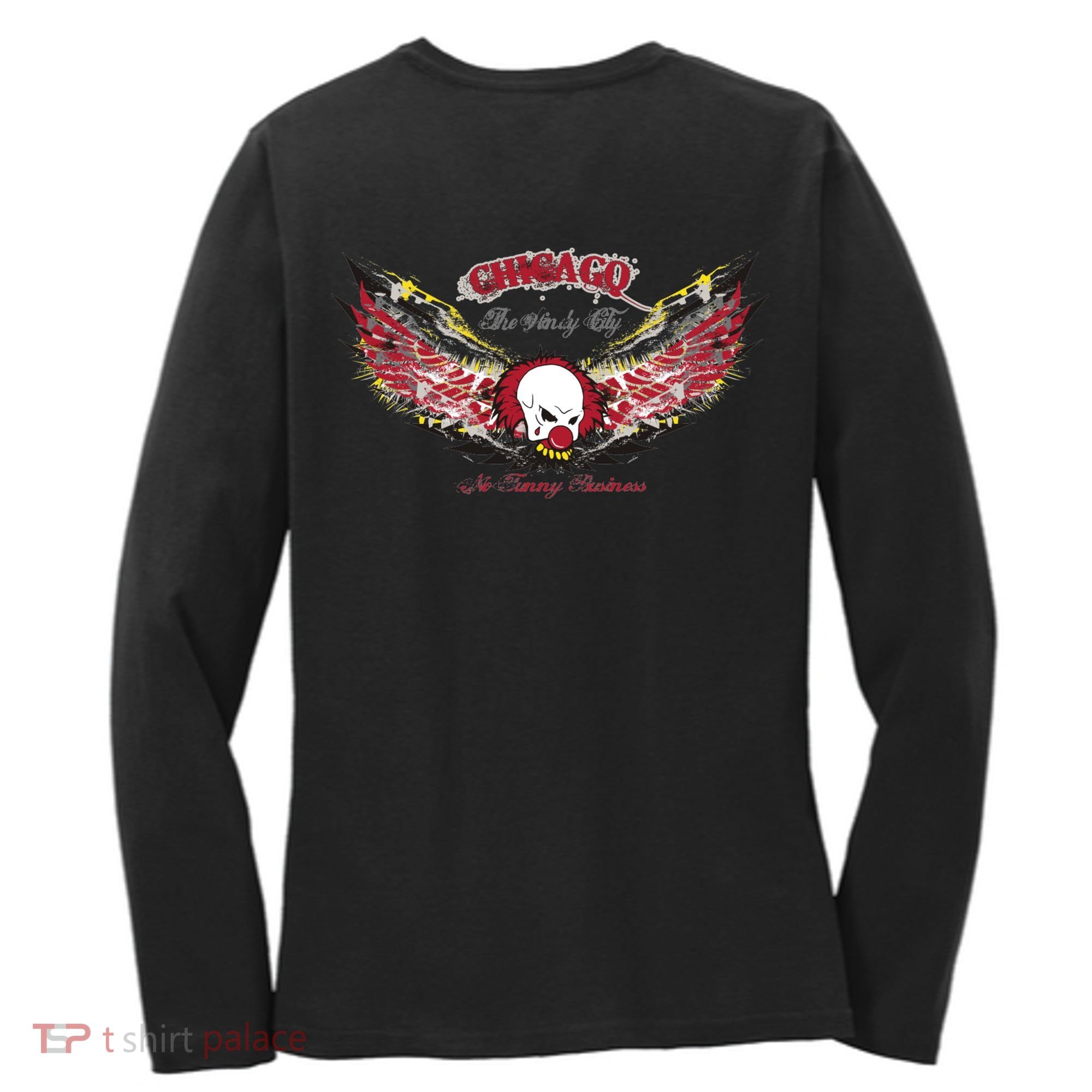 Chicago No Funny Business Clown Women's Long Sleeve Shirt
