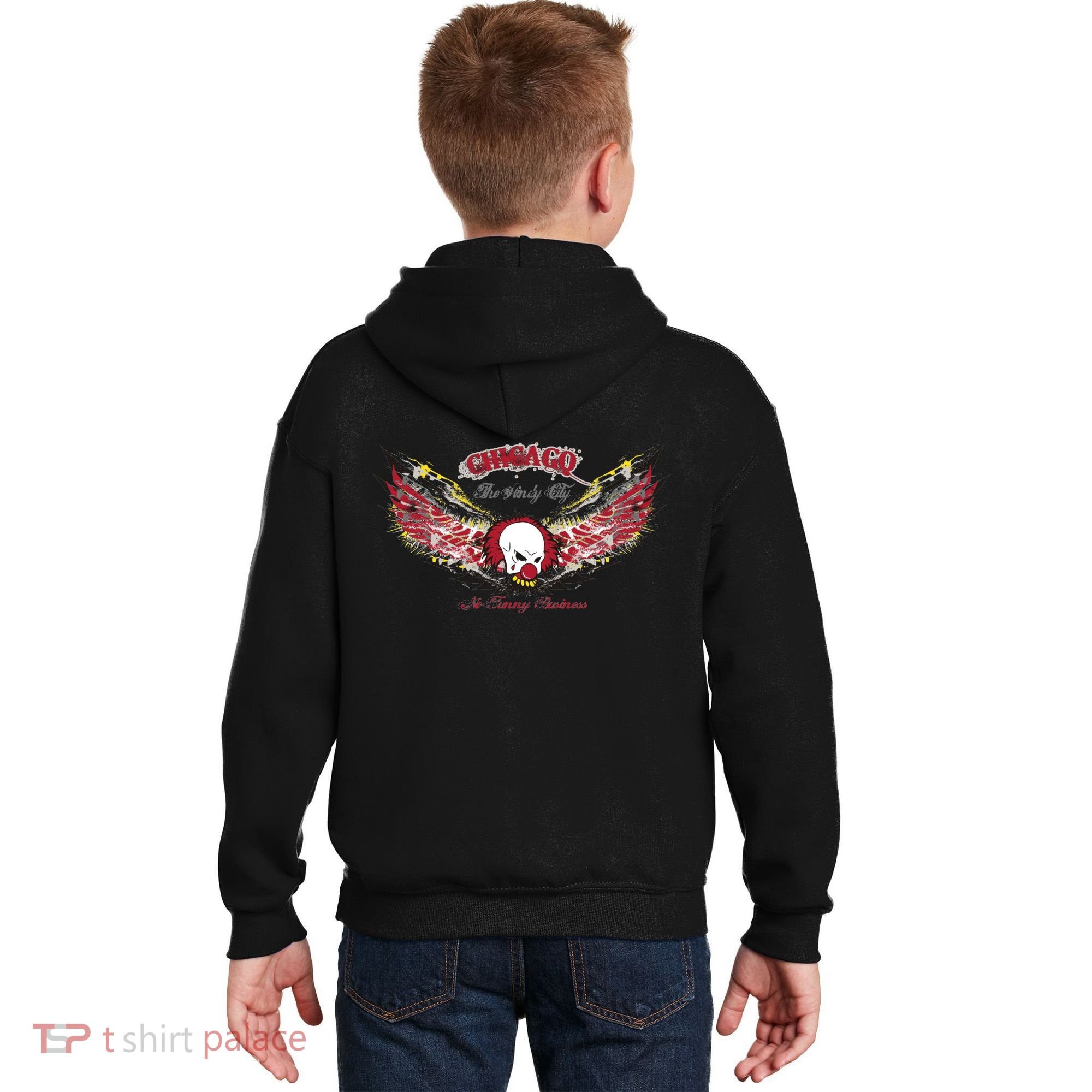 Chicago No Funny Business Clown Kids Hoodie