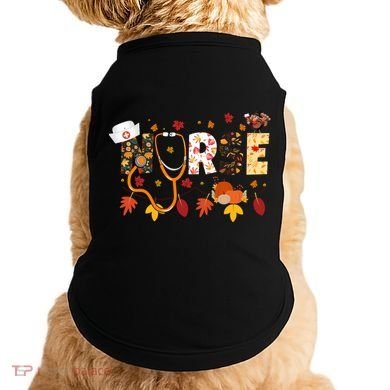 Cute Nurse Fall Thanksgiving Autumn Doggie Tank