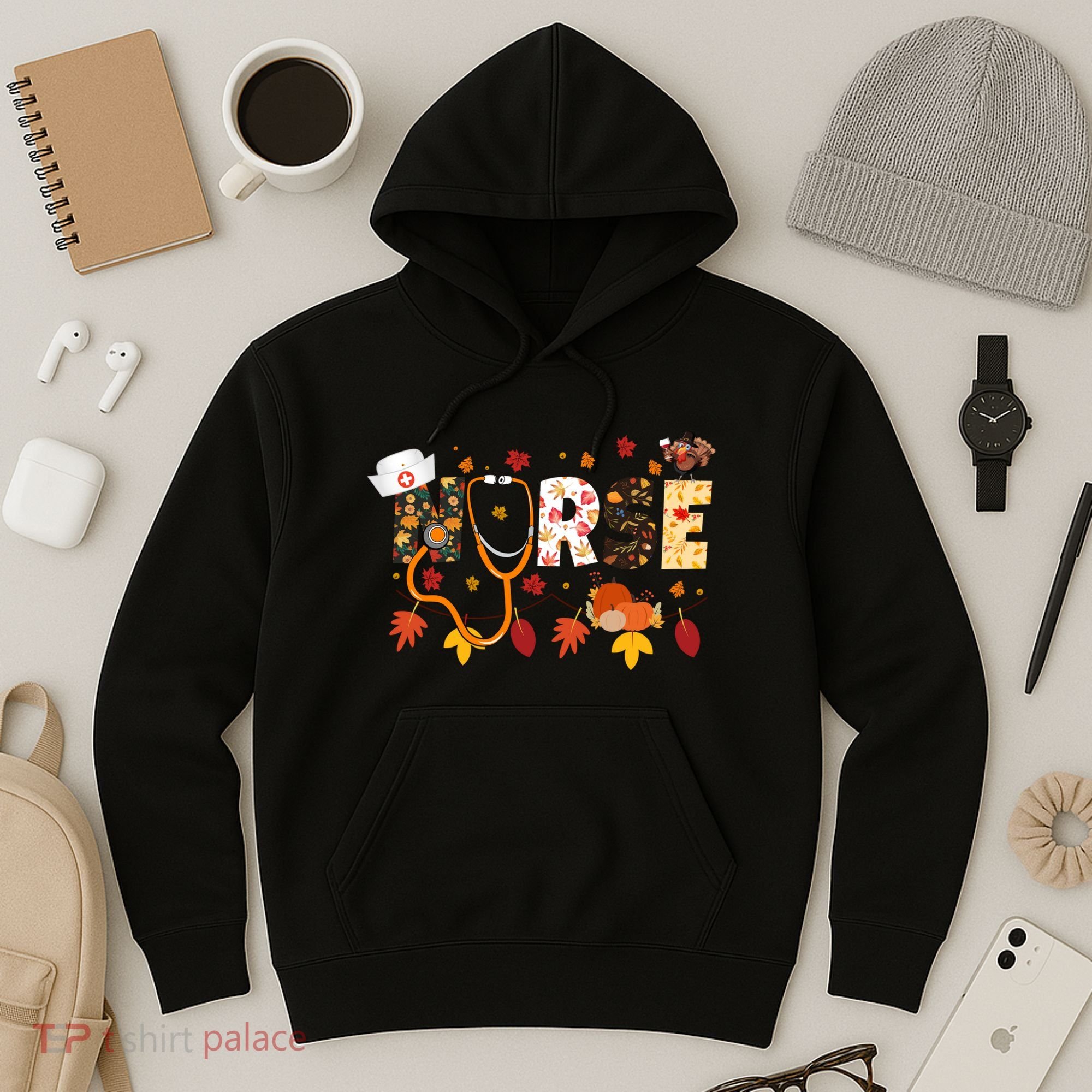 Cute Nurse Fall Thanksgiving Autumn Hoodie
