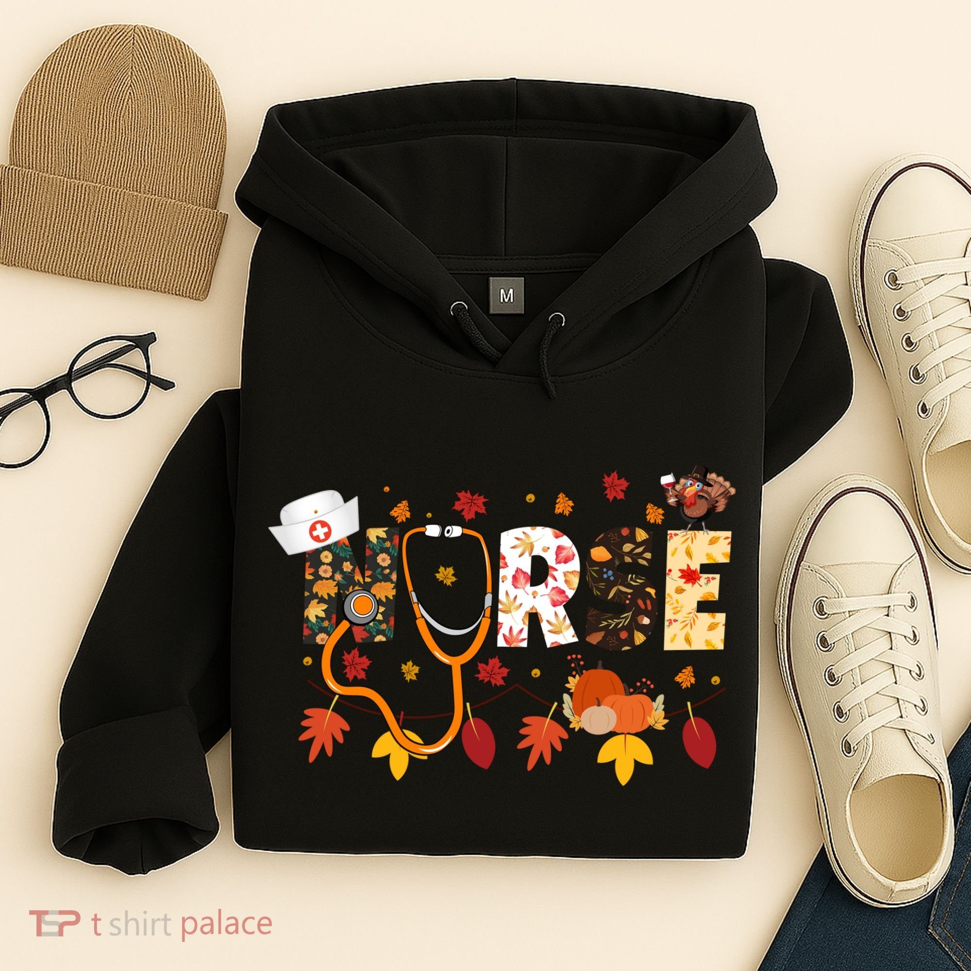 Cute Nurse Fall Thanksgiving Autumn Hoodie