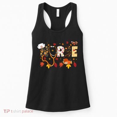 Cute Nurse Fall Thanksgiving Autumn Women's Tank Top