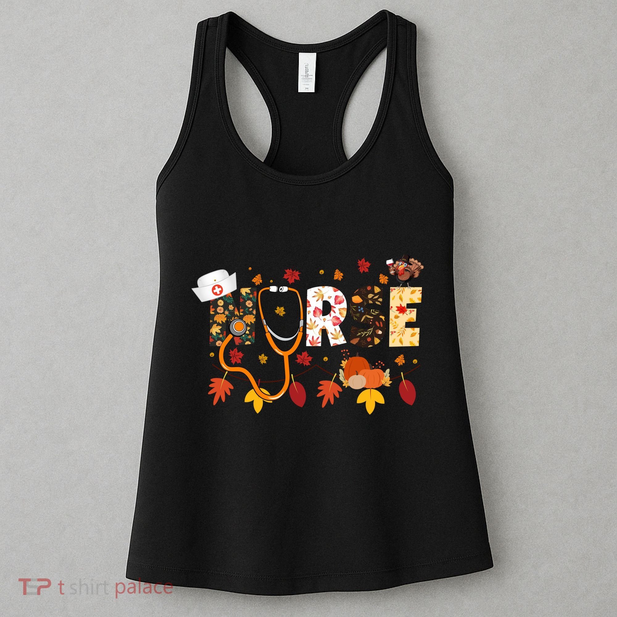 Cute Nurse Fall Thanksgiving Autumn Women's Tank Top