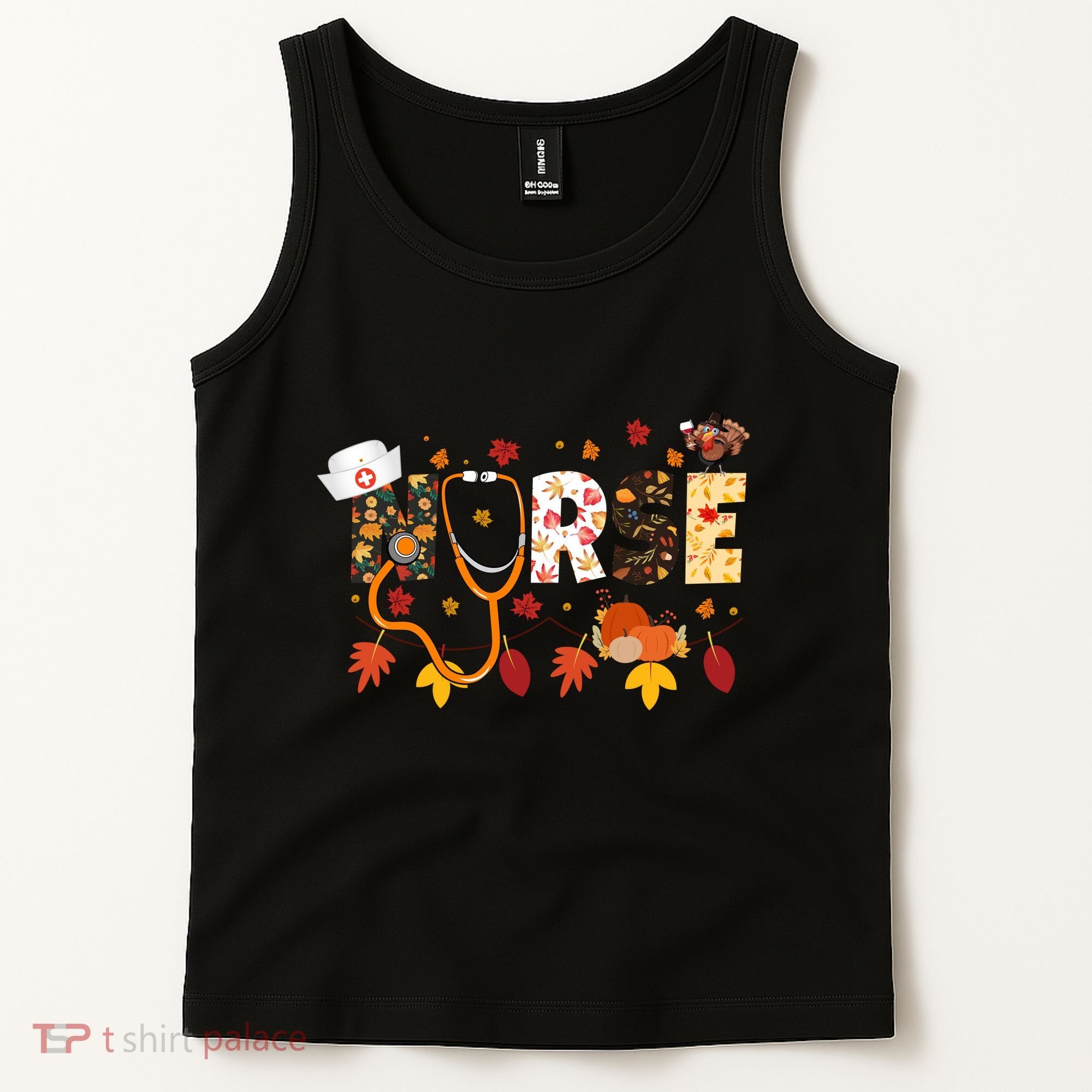 Cute Nurse Fall Thanksgiving Autumn Tank Top