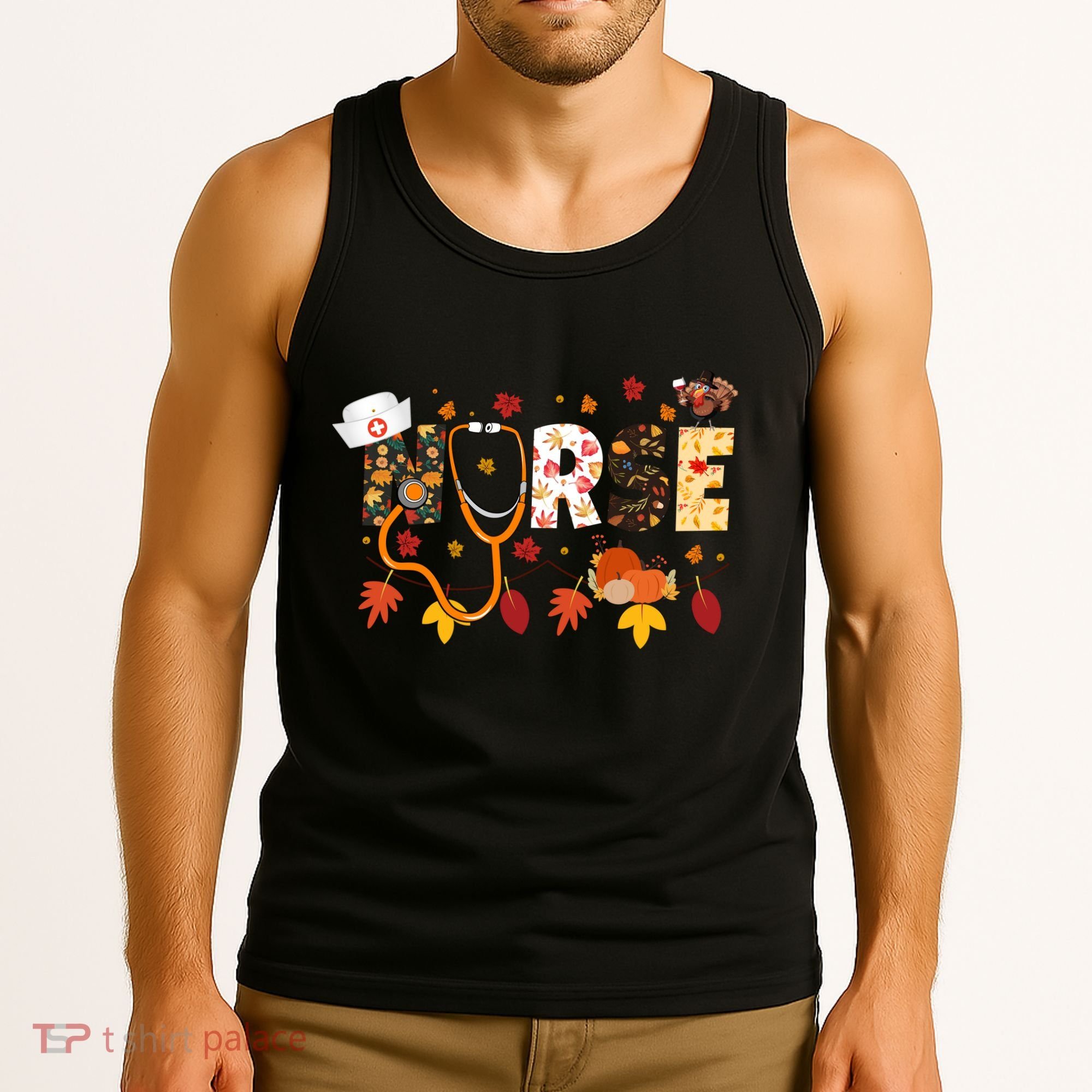 Cute Nurse Fall Thanksgiving Autumn Tank Top