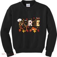 Cute Nurse Fall Thanksgiving Autumn Kids Sweatshirt thumb 0