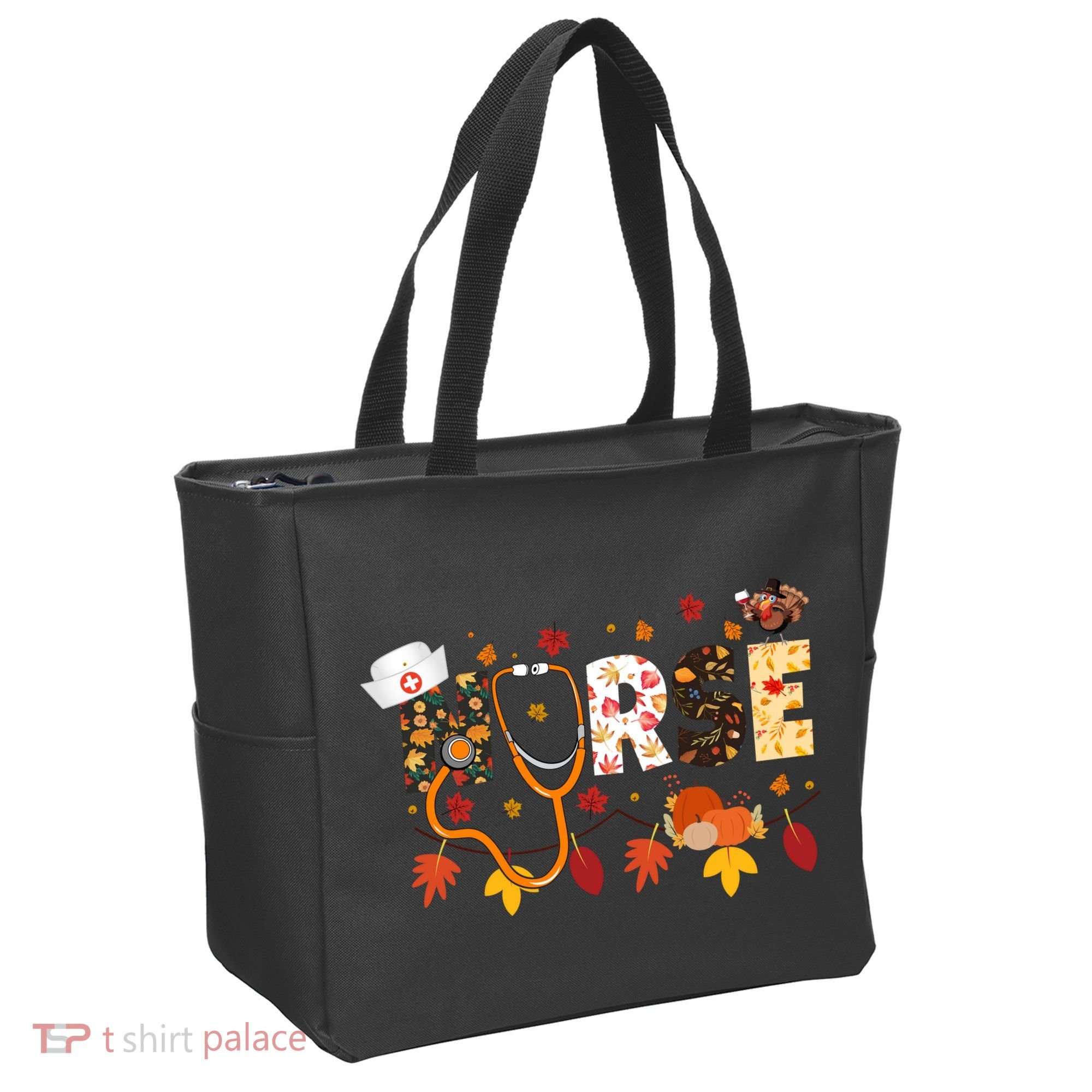 Cute Nurse Fall Thanksgiving Autumn Tote Bag