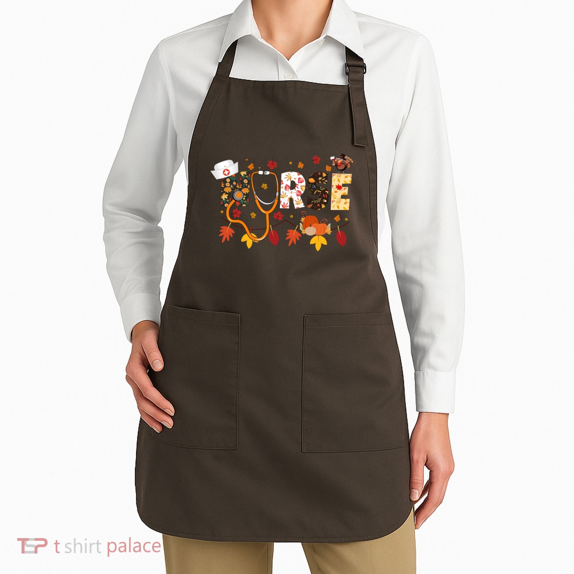 Cute Nurse Fall Thanksgiving Autumn Apron
