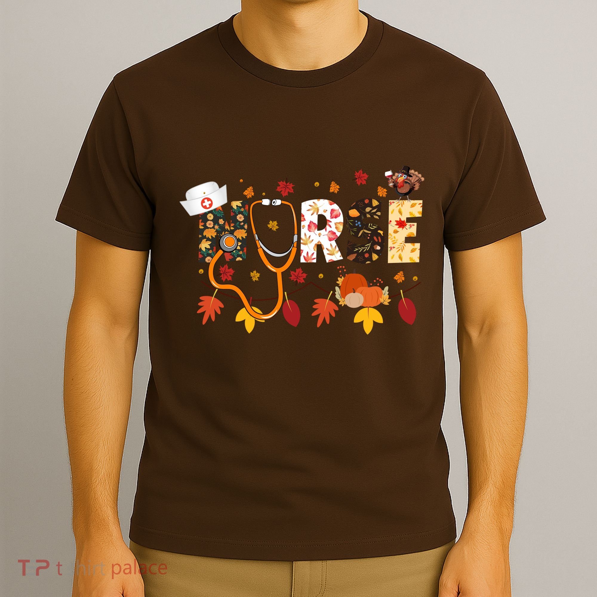 Cute Nurse Fall Thanksgiving Autumn T-Shirt
