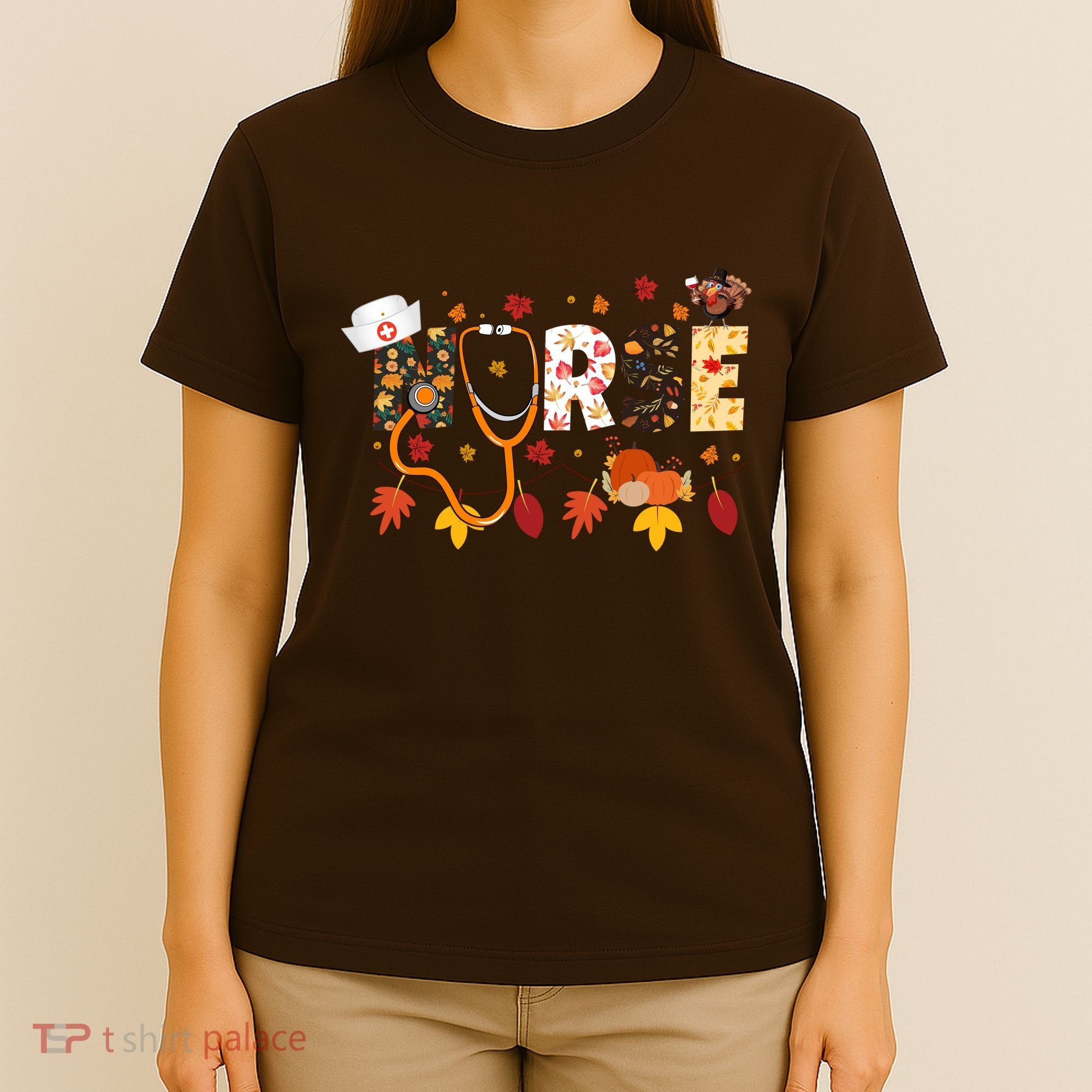 Cute Nurse Fall Thanksgiving Autumn T-Shirt