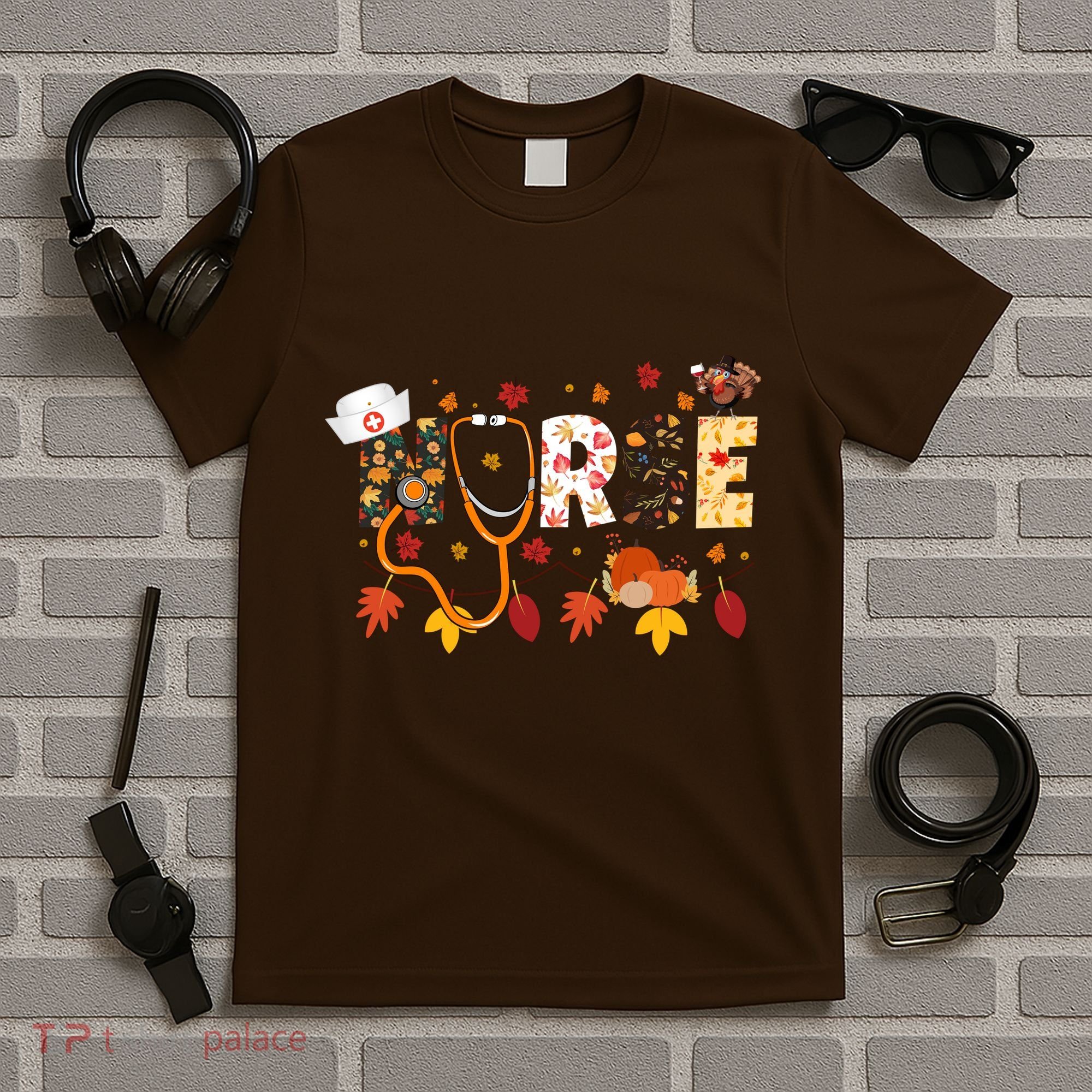 Cute Nurse Fall Thanksgiving Autumn T-Shirt