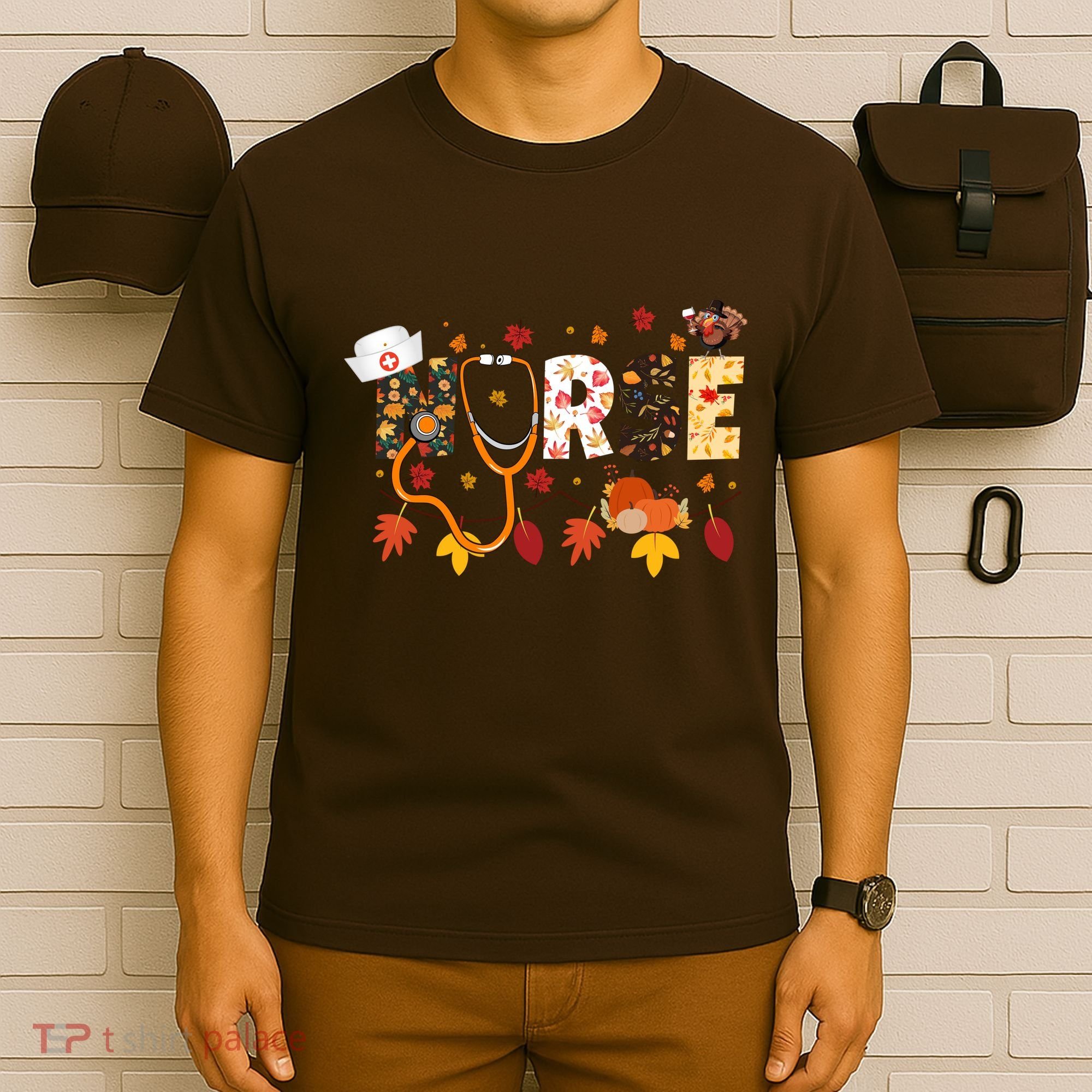 Cute Nurse Fall Thanksgiving Autumn T-Shirt