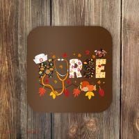 Cute Nurse Fall Thanksgiving Autumn Coaster thumb 0