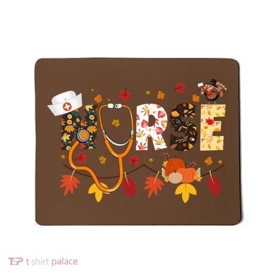 Cute Nurse Fall Thanksgiving Autumn Mousepad