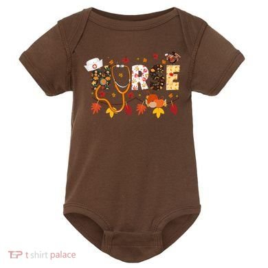 Cute Nurse Fall Thanksgiving Autumn Baby Bodysuit