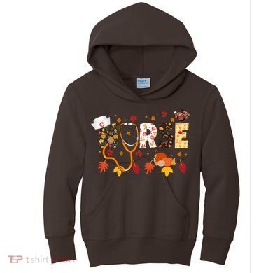 Cute Nurse Fall Thanksgiving Autumn Kids Hoodie