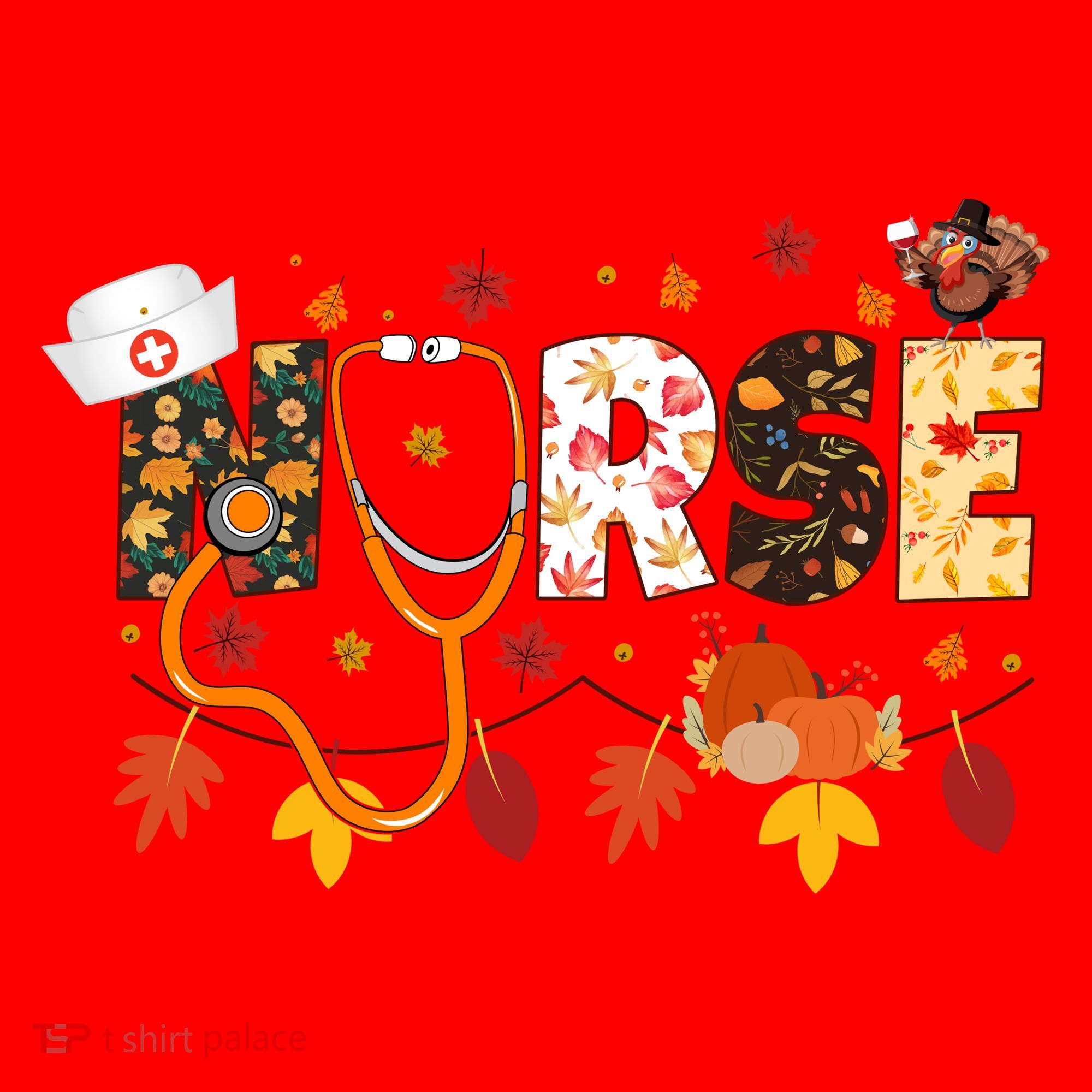 Cute Nurse Fall Thanksgiving Autumn Santa Hat