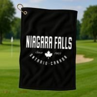 Ca Niagara Falls Ontario Canadian Maple Leaf Golf Towel thumb 1