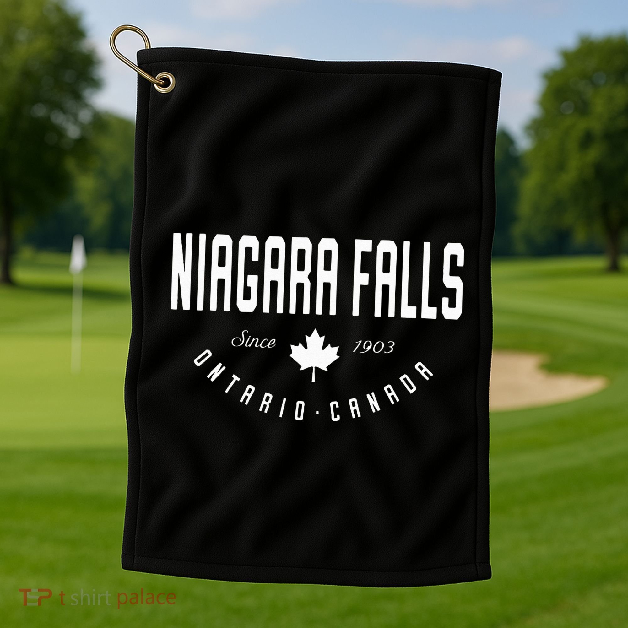 Ca Niagara Falls Ontario Canadian Maple Leaf Golf Towel