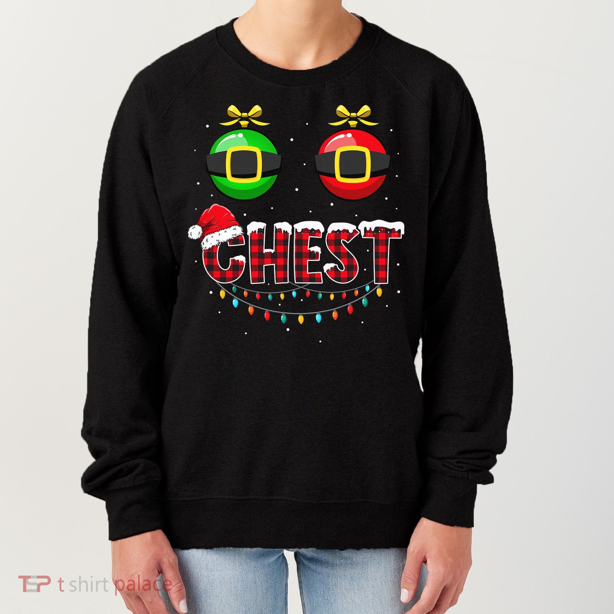 Chest Nuts Funny Matching Chestnuts Christmas Couples Chest  Women's Sweatshirt