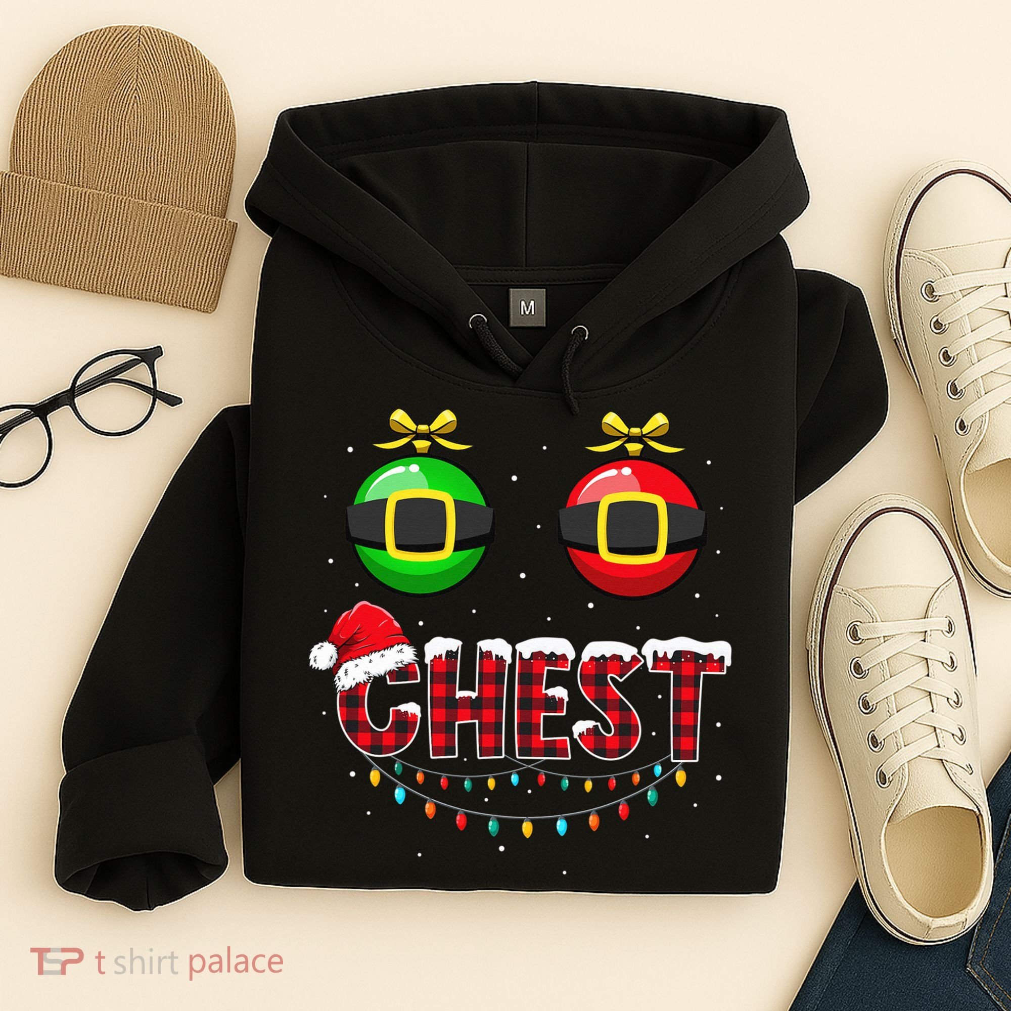 Chest Nuts Funny Matching Chestnuts Christmas Couples Chest  Hoodie