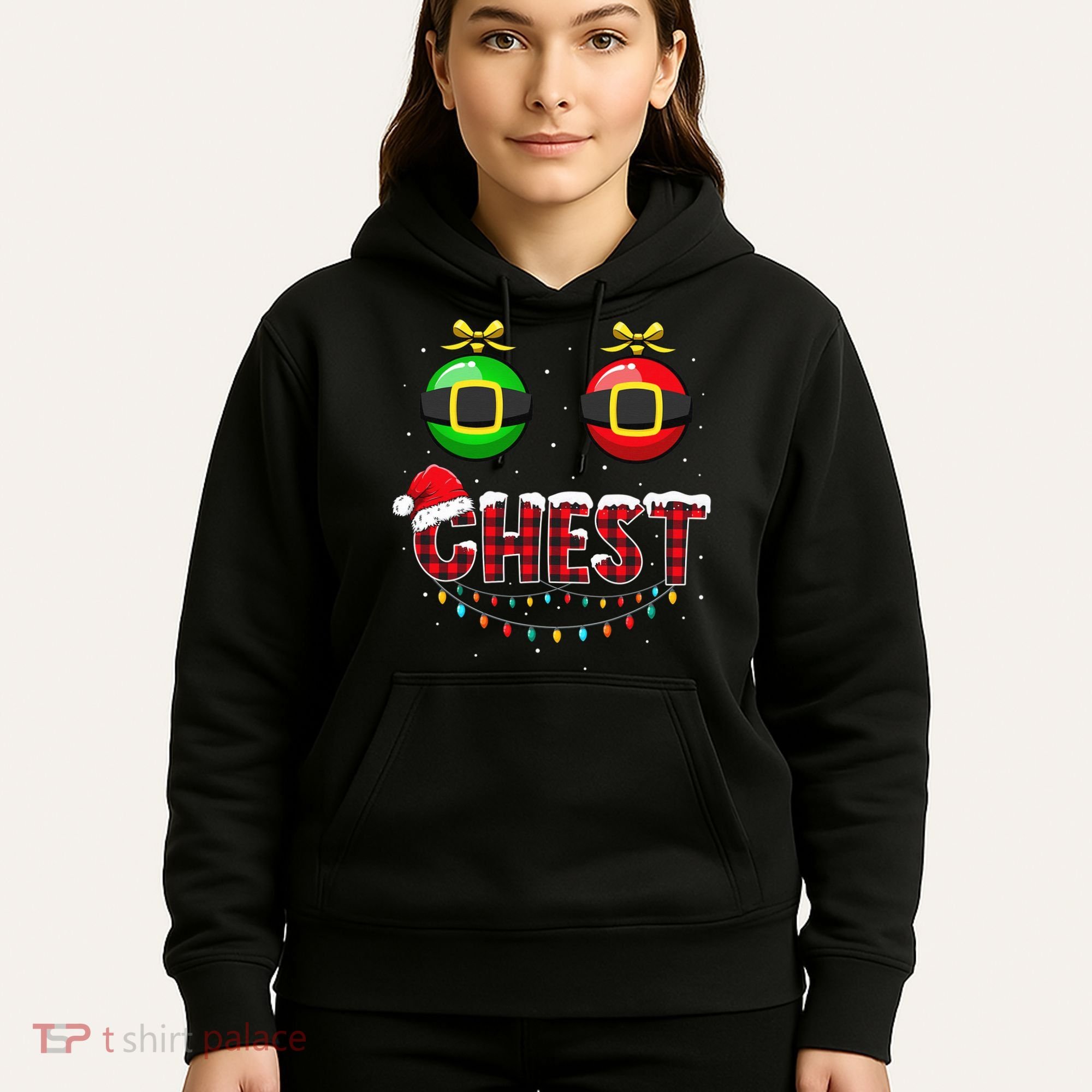 Chest Nuts Funny Matching Chestnuts Christmas Couples Chest  Hoodie