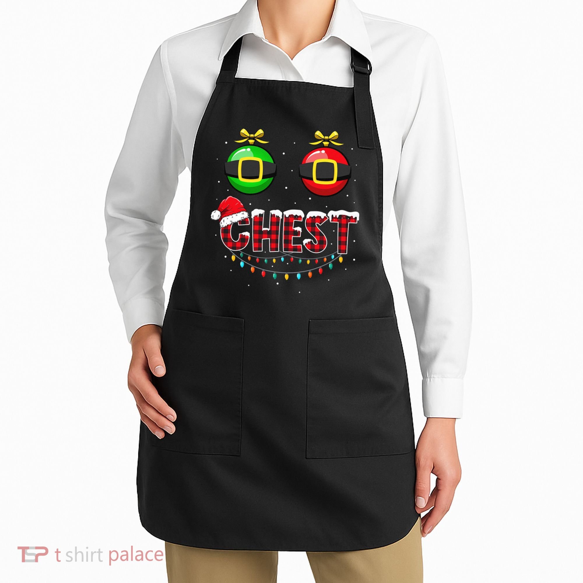 Chest Nuts Funny Matching Chestnuts Christmas Couples Chest  Apron