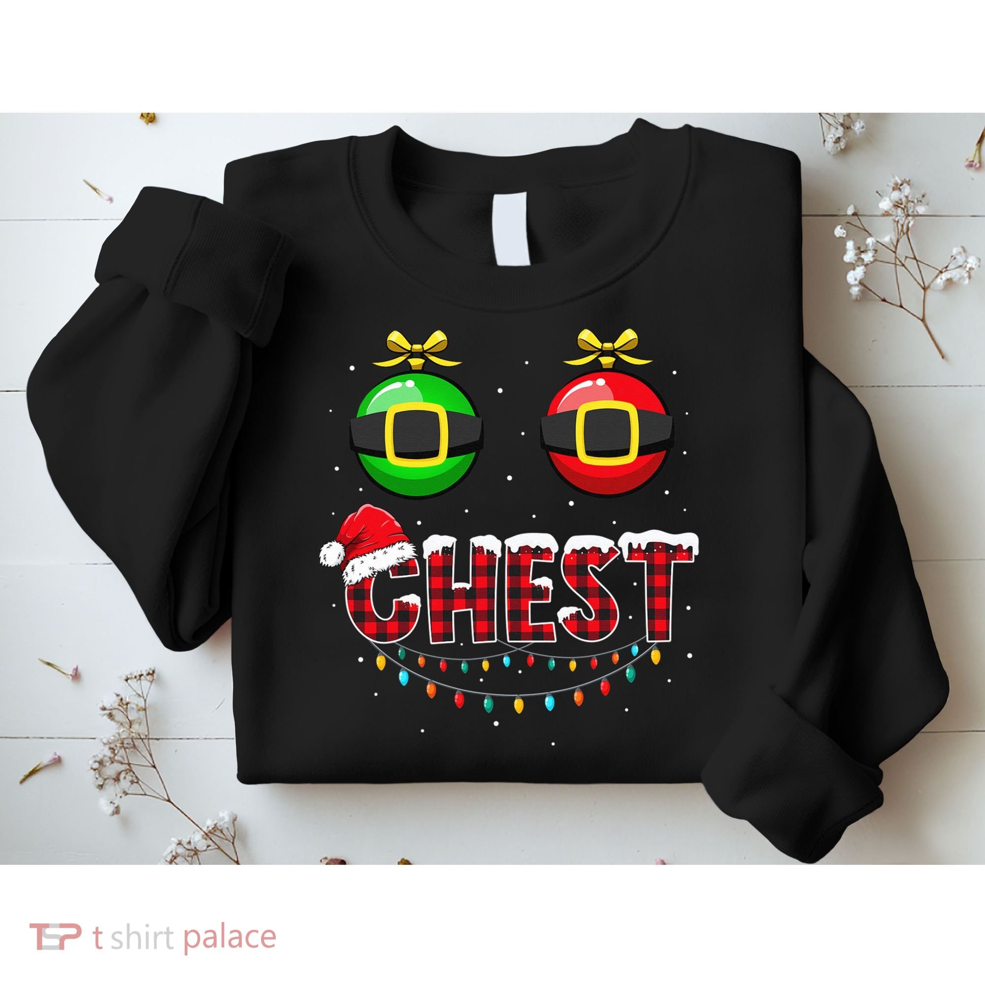 Chest Nuts Funny Matching Chestnuts Christmas Couples Chest  Sweatshirt