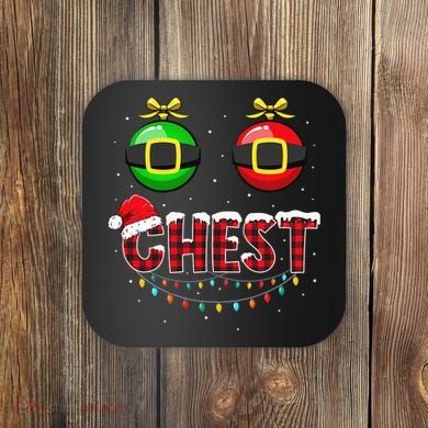 Chest Nuts Funny Matching Chestnuts Christmas Couples Chest  Coaster