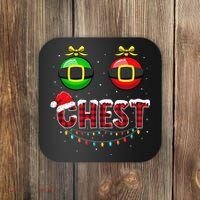 Chest Nuts Funny Matching Chestnuts Christmas Couples Chest  Coaster thumb 0