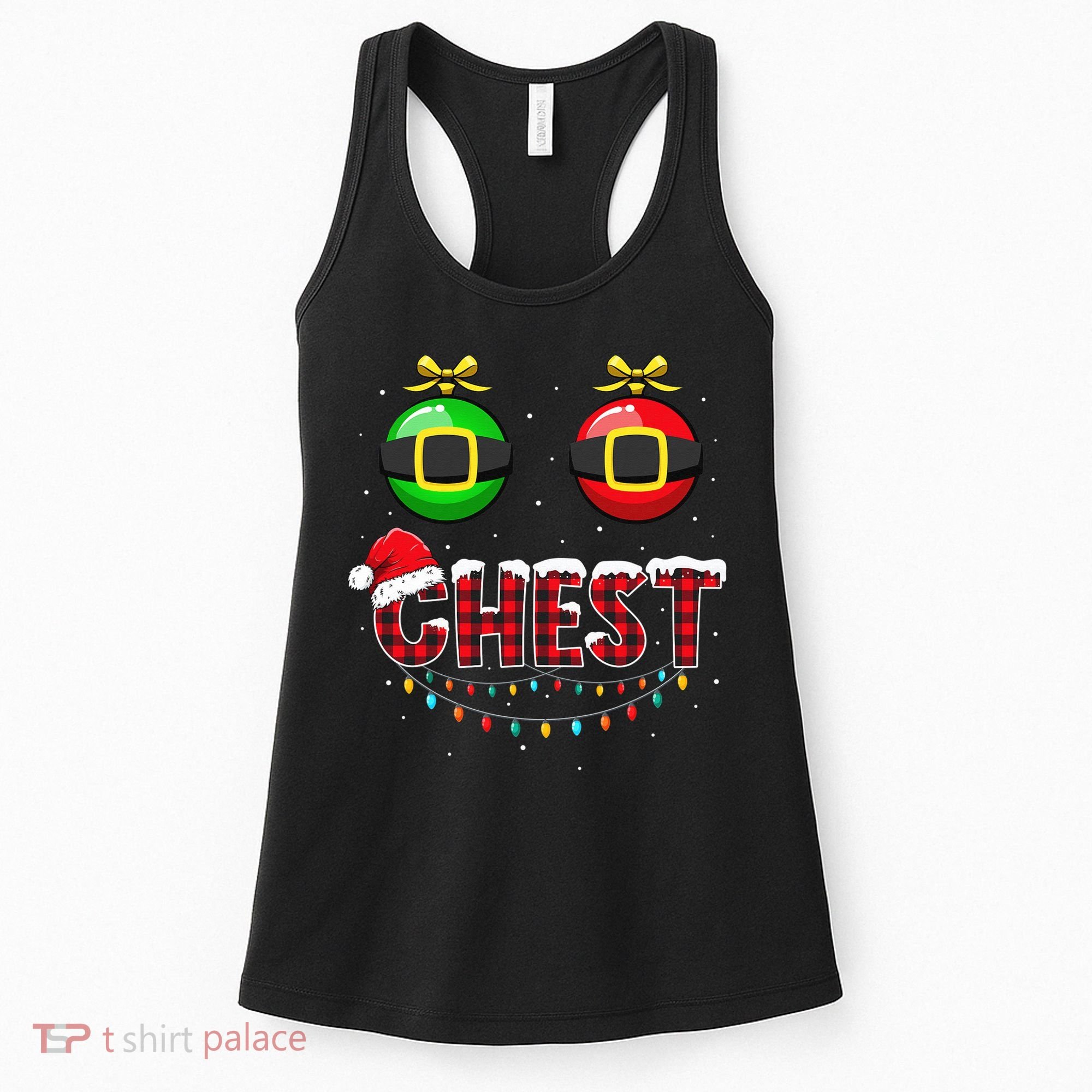 Chest Nuts Funny Matching Chestnuts Christmas Couples Chest  Women's Tank Top