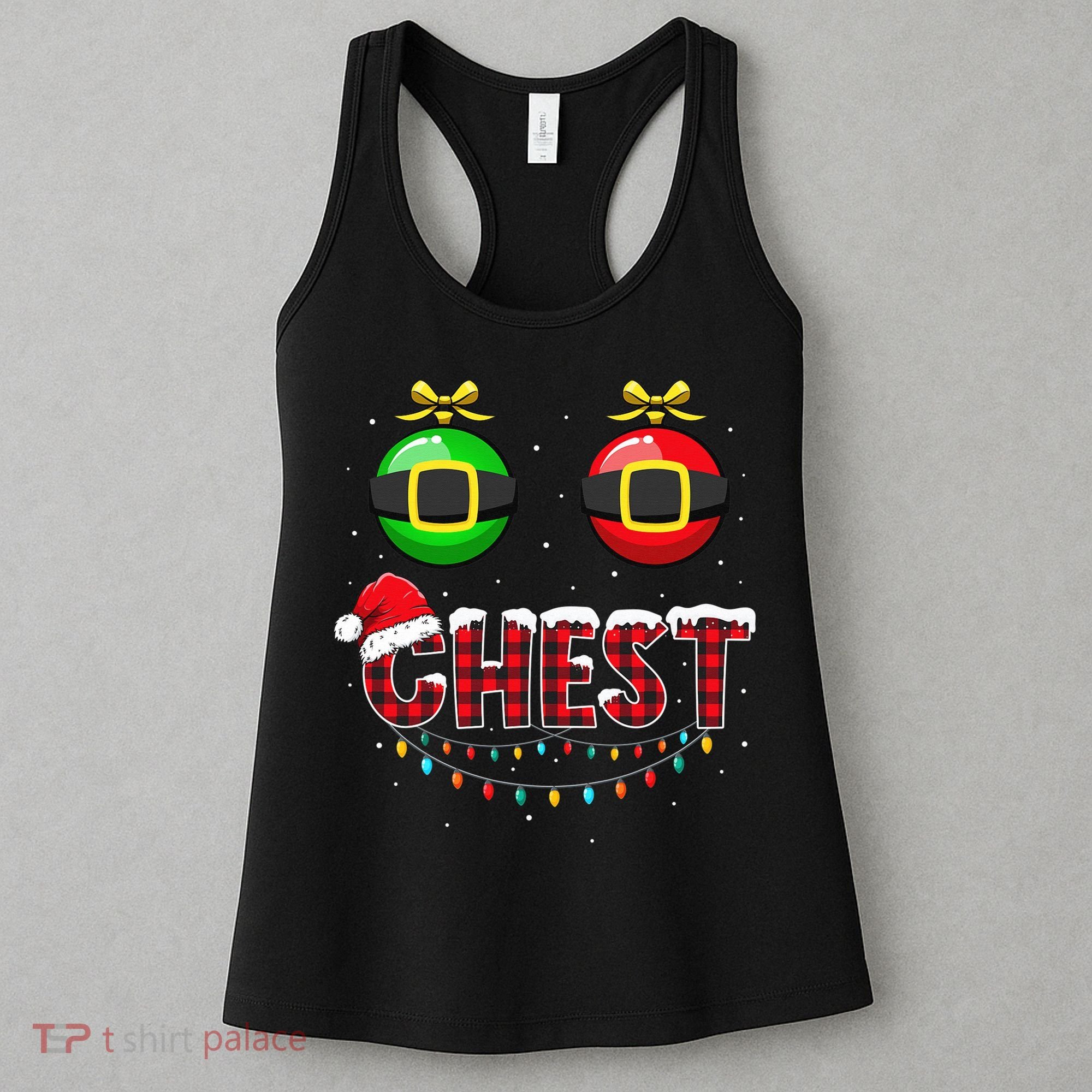 Chest Nuts Funny Matching Chestnuts Christmas Couples Chest  Women's Tank Top