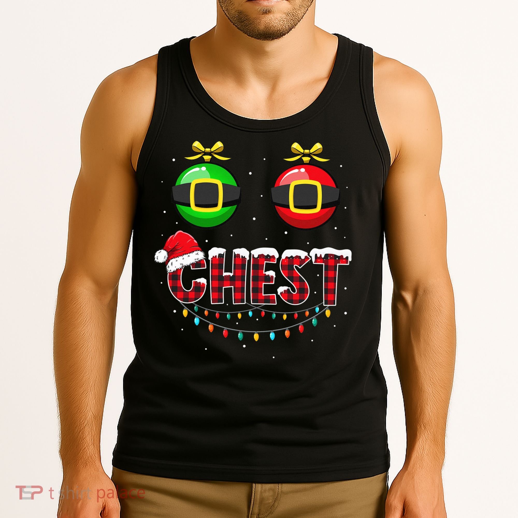 Chest Nuts Funny Matching Chestnuts Christmas Couples Chest  Tank Top