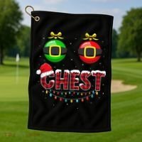 Chest Nuts Funny Matching Chestnuts Christmas Couples Chest  Golf Towel thumb 1