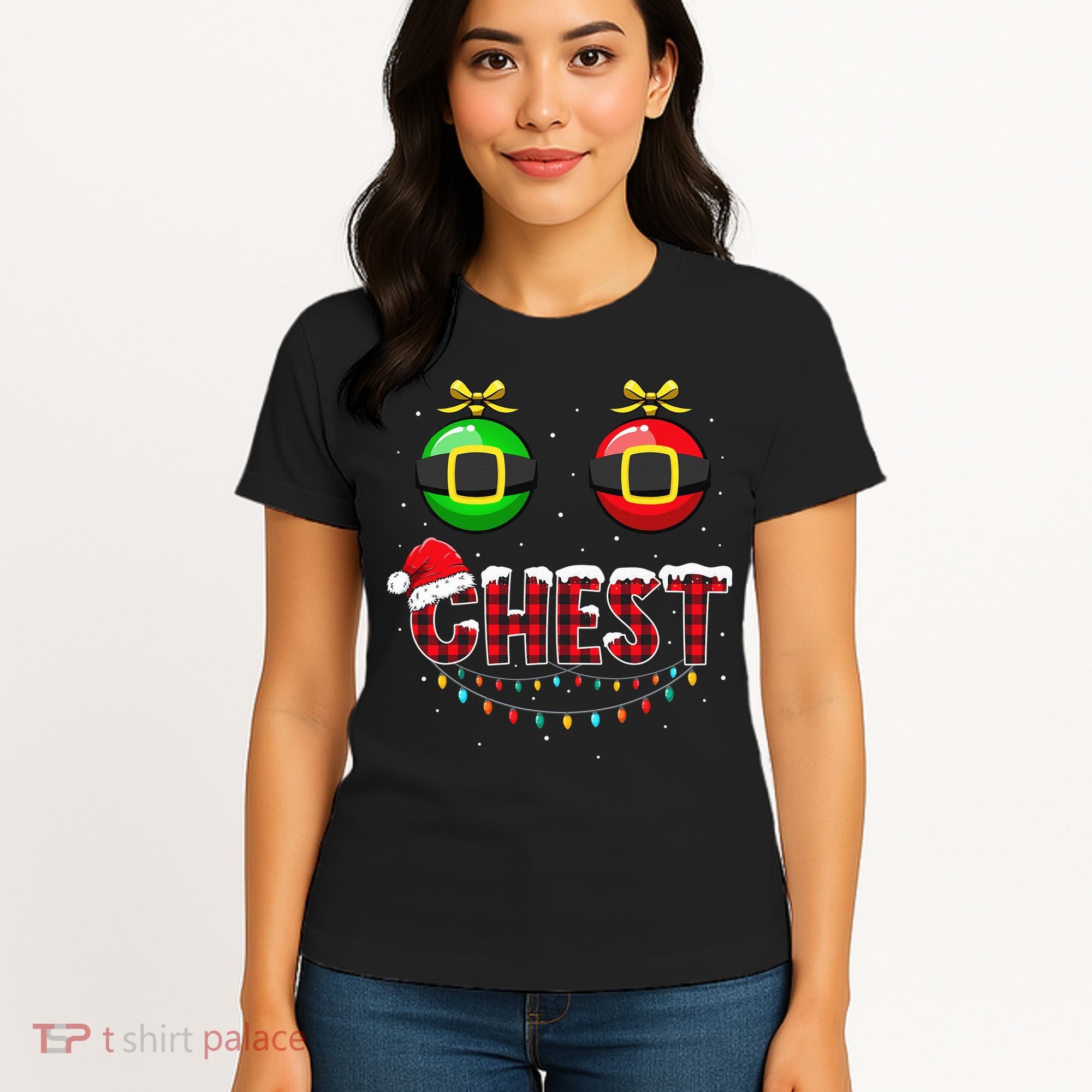 Chest Nuts Funny Matching Chestnuts Christmas Couples Chest  Women's T-Shirt
