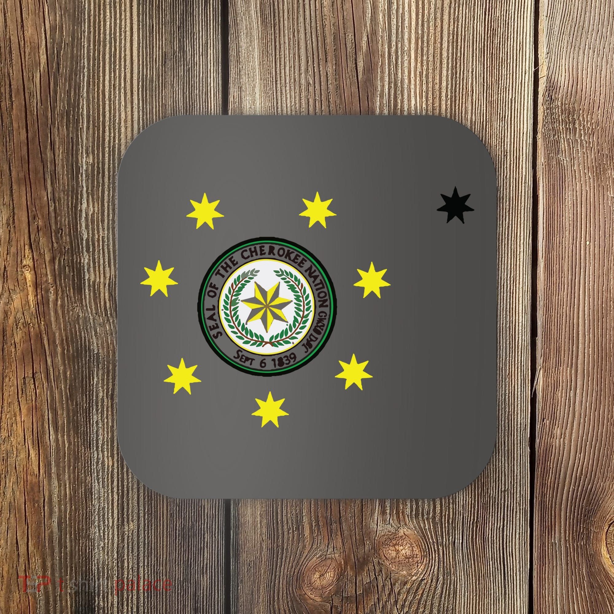 Cherokee Nation Flag Cherokee Coaster