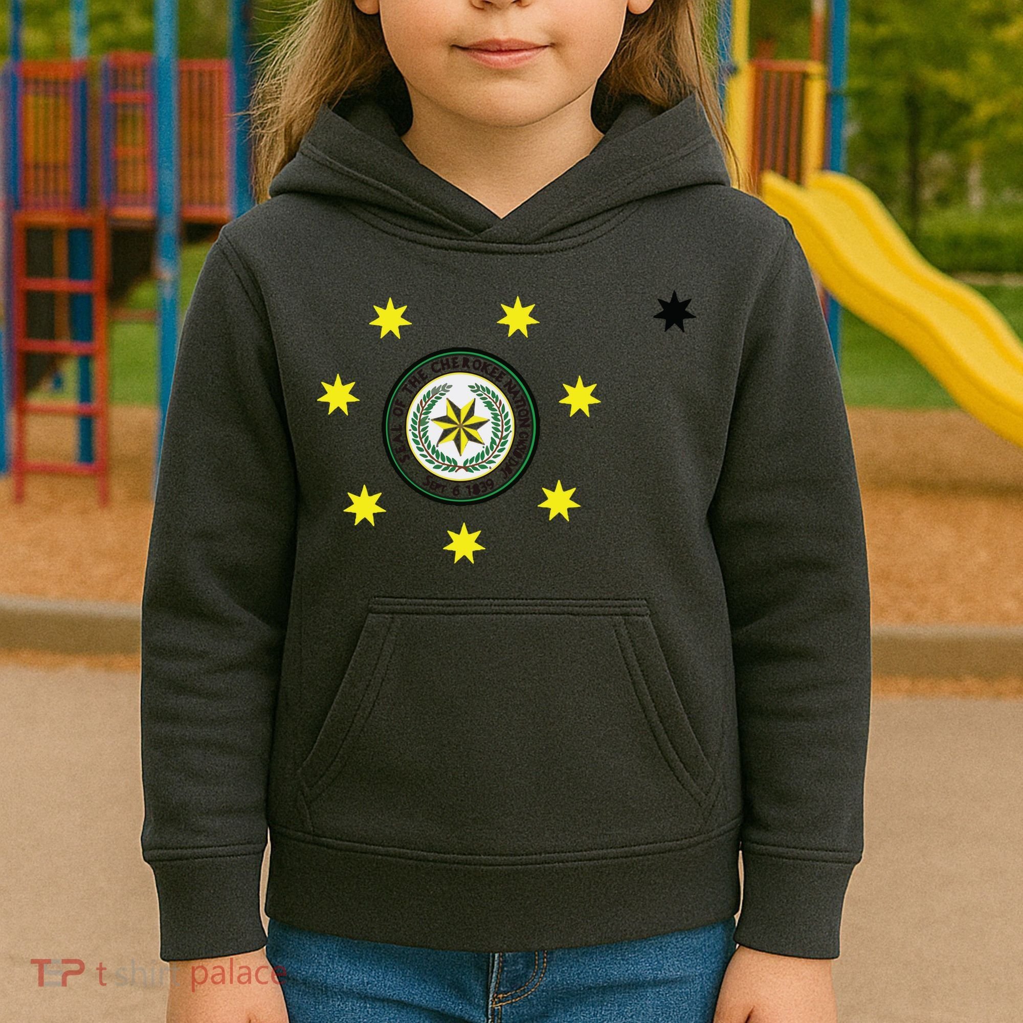 Cherokee Nation Flag Cherokee Kids Hoodie