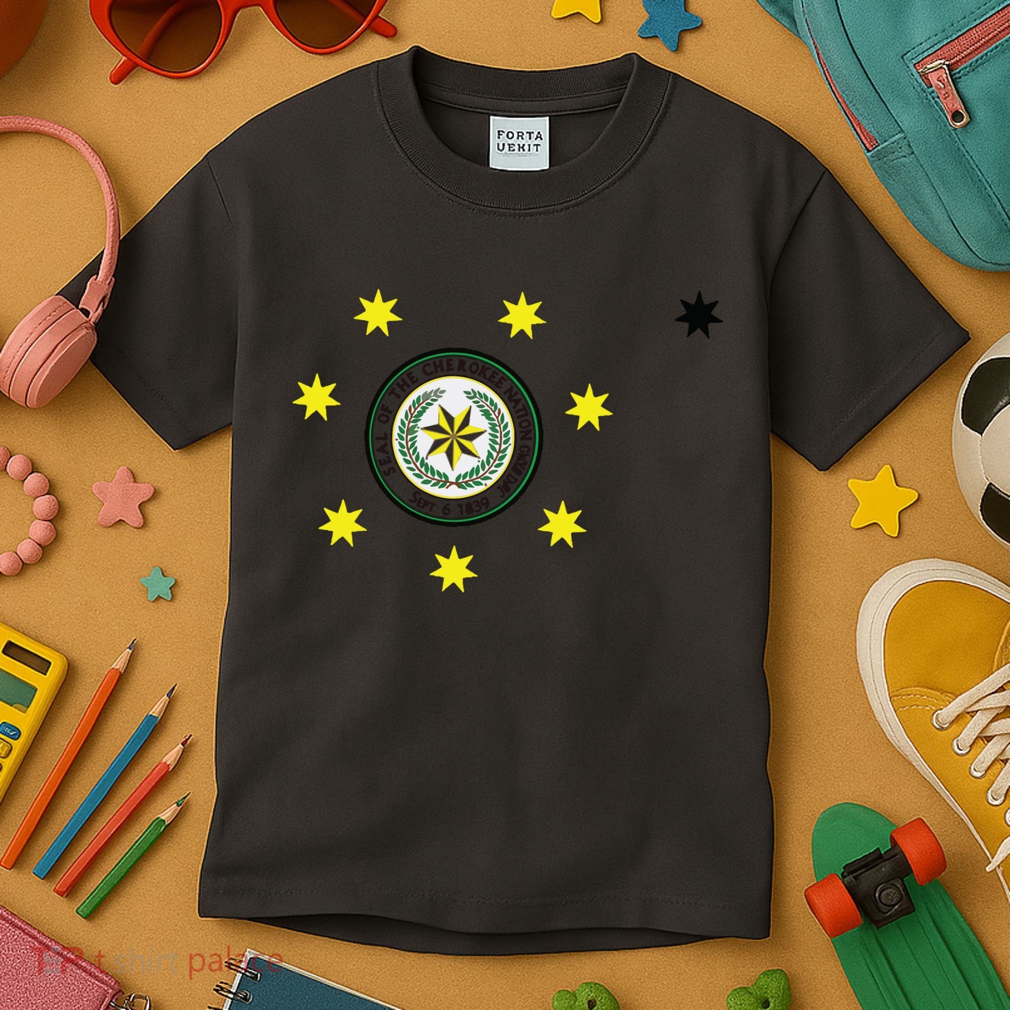 Cherokee Nation Flag Cherokee Kids T-Shirt