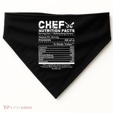 Chef Nutrition Facts Cool Chef Tee Gift For Chefs USA-Made Doggie Bandana