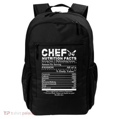 Chef Nutrition Facts Cool Chef Tee Gift For Chefs Backpack