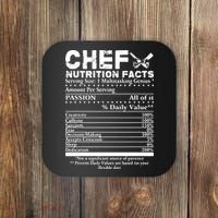Chef Nutrition Facts Cool Chef Tee Gift For Chefs Coaster thumb 0