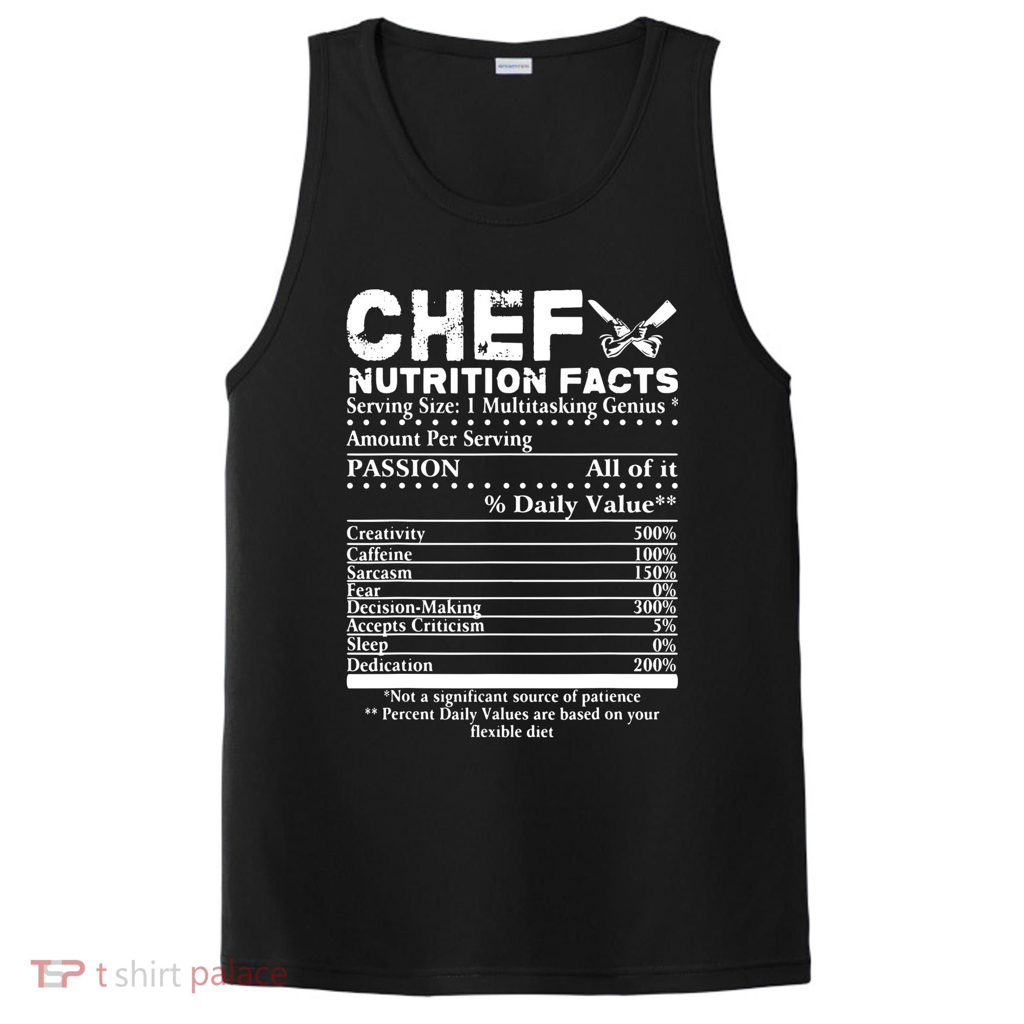 Chef Nutrition Facts Cool Chef Tee Gift For Chefs PosiCharge Competitor Tank