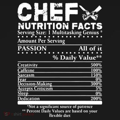 Chef Nutrition Facts Cool Chef Tee Gift For Chefs PosiCharge Competitor Tank