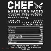 Chef Nutrition Facts Cool Chef Tee Gift For Chefs Hat thumb 2
