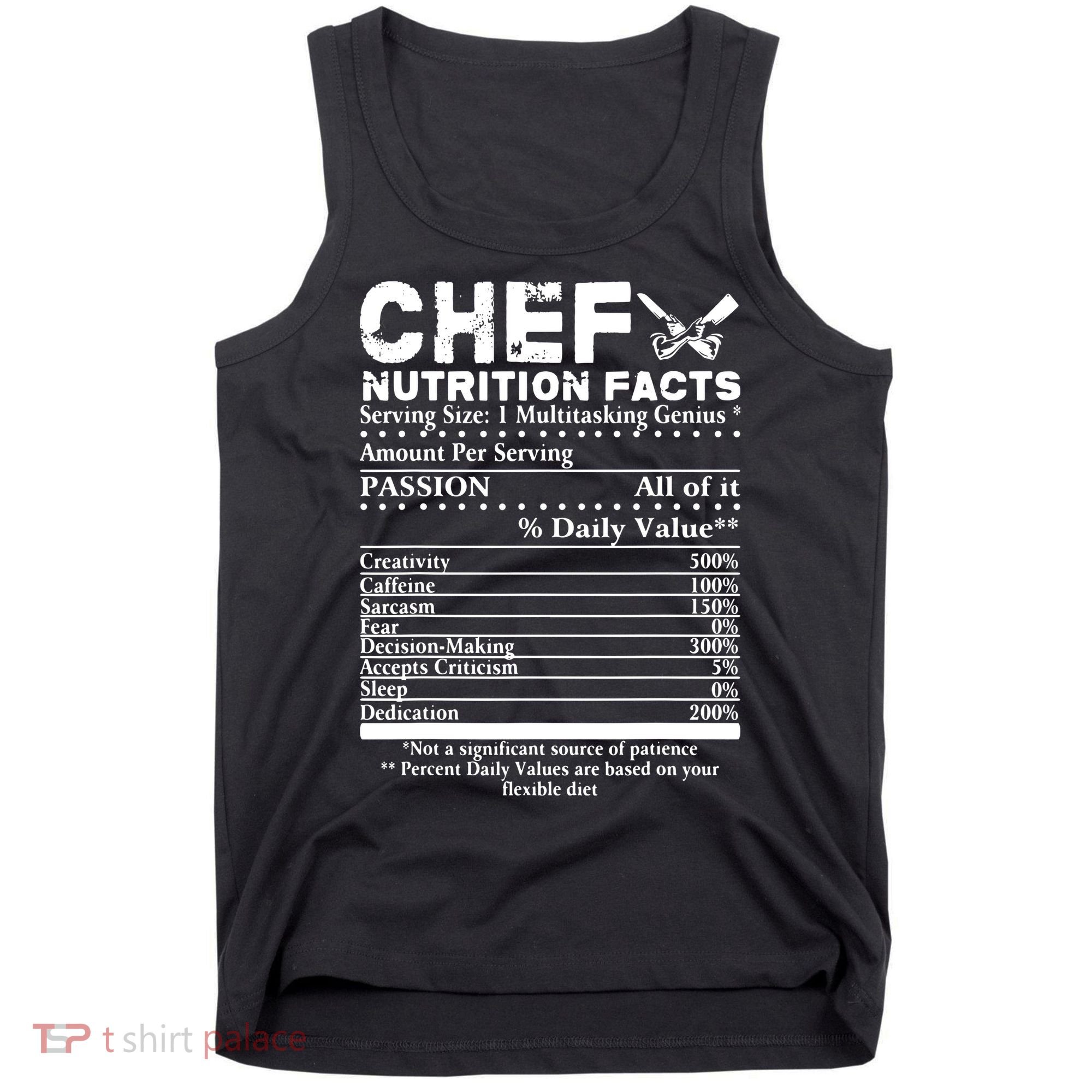 Chef Nutrition Facts Cool Chef Tee Gift For Chefs Tank Top