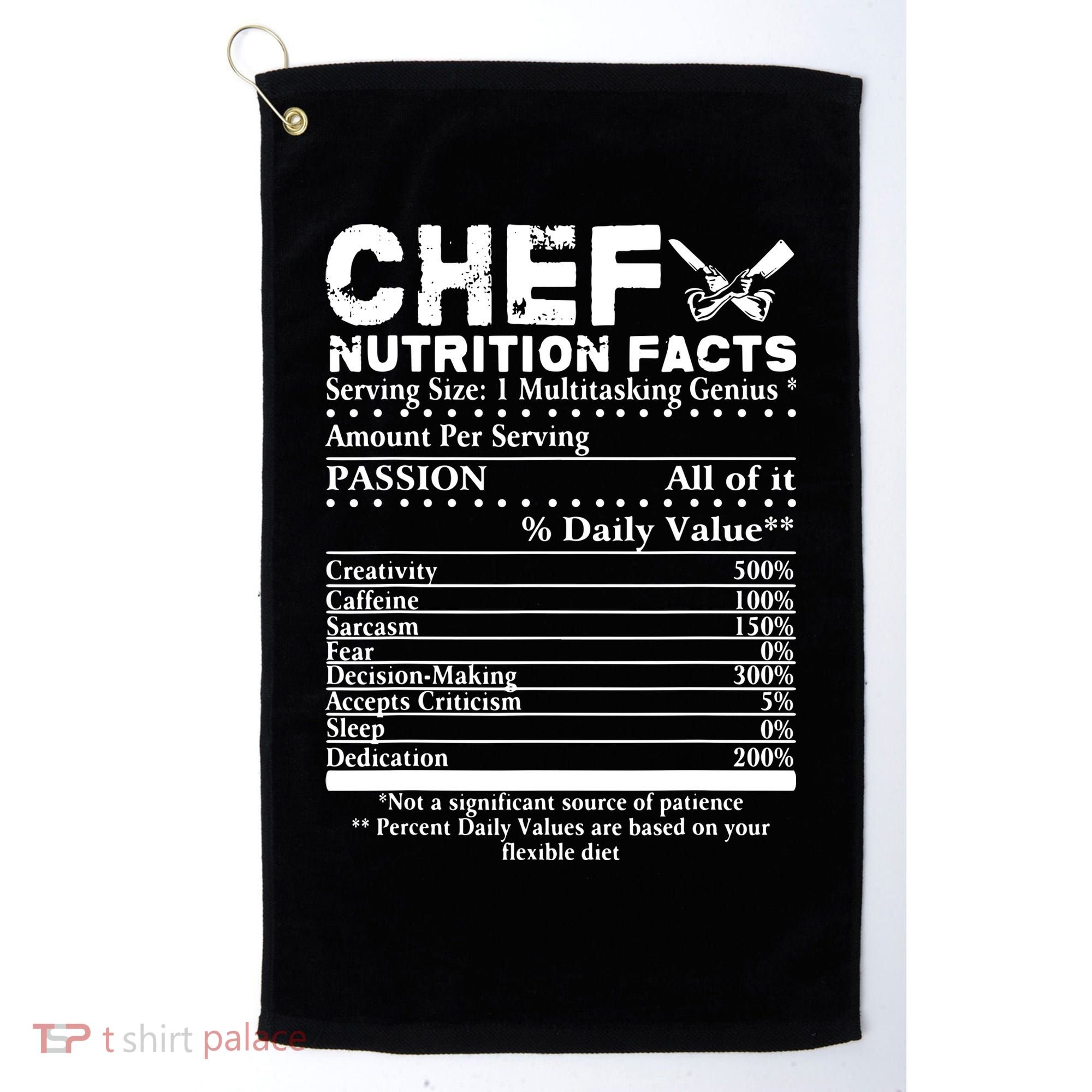 Chef Nutrition Facts Cool Chef Tee Gift For Chefs Golf Towel