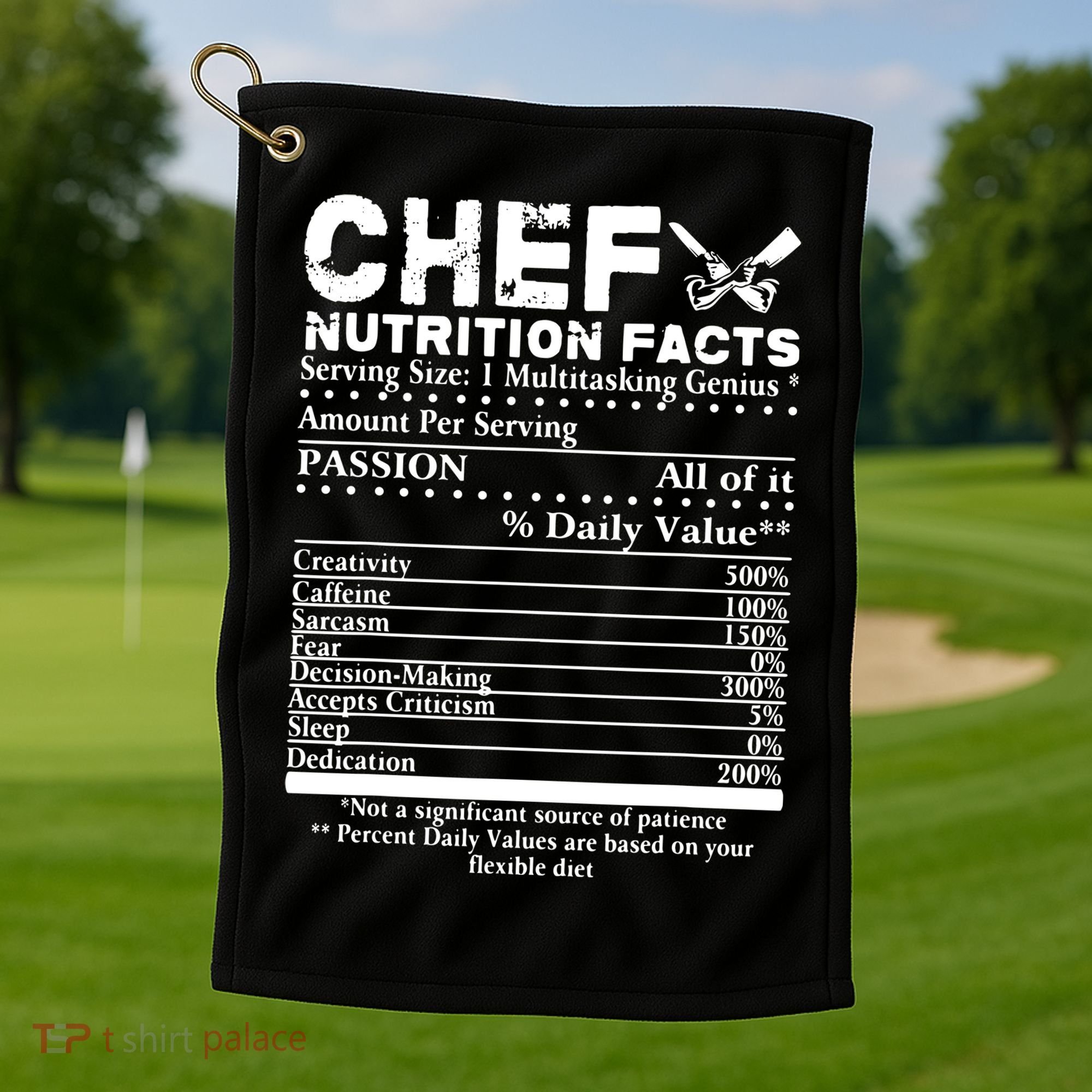 Chef Nutrition Facts Cool Chef Tee Gift For Chefs Golf Towel