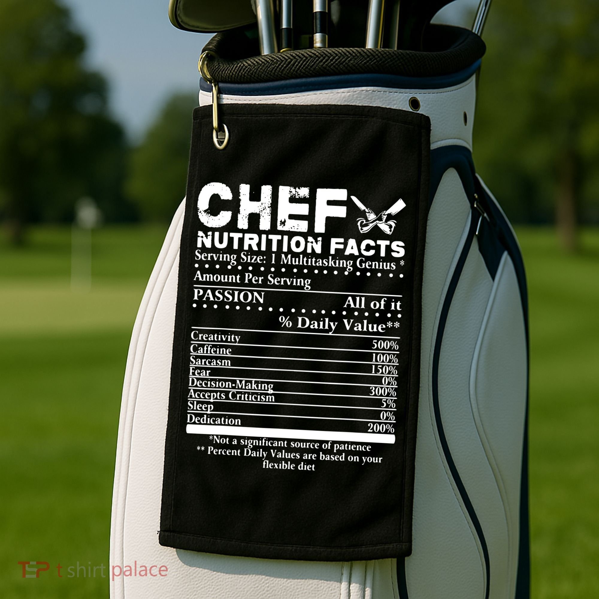 Chef Nutrition Facts Cool Chef Tee Gift For Chefs Golf Towel