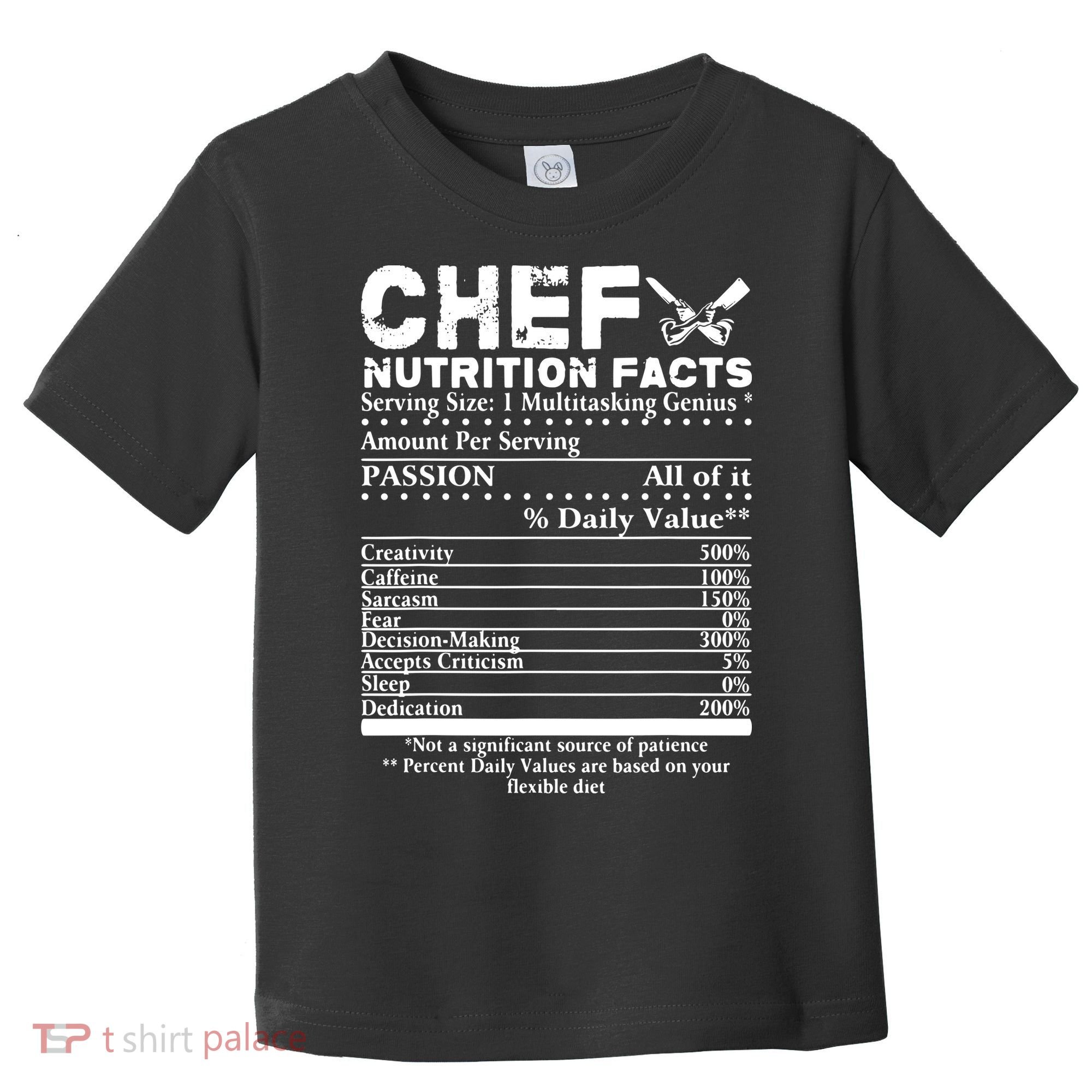Chef Nutrition Facts Cool Chef Tee Gift For Chefs Toddler T-Shirt